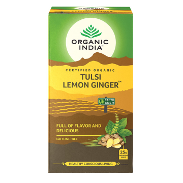 Organic India, Τσάι Lemon Ginger Με Τούλσι, Χωρίς Καφεΐνη, 25 Φακελάκια