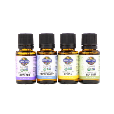 Organic Essential Oil Starter Pack by Garden of Life | 15 ml Each 