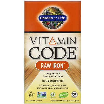 Garden of Life, Vitamin Code RAW Iron, 30 vcaps | Herbalista