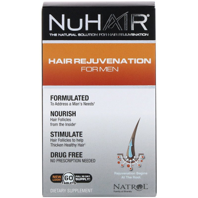Natrol, NuHair, Hair Rejuvenation for Men, 60 Tablets | Herbalista 