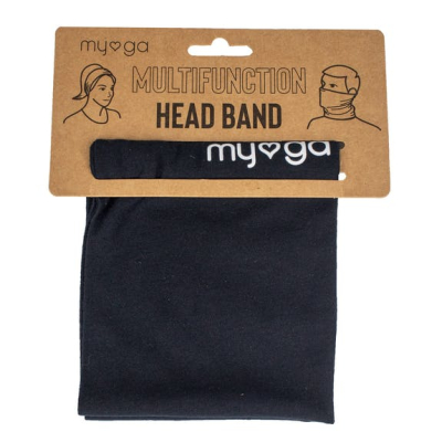Myga, Multi-functional Head Band Black, Medium Size
