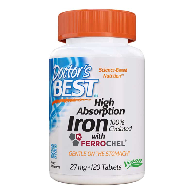 Doctor's Best, High Absorption Iron With Ferrochel, 27 mg, | Herbalista 