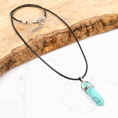 Myga, Crystal Pendant Necklace Turquoise