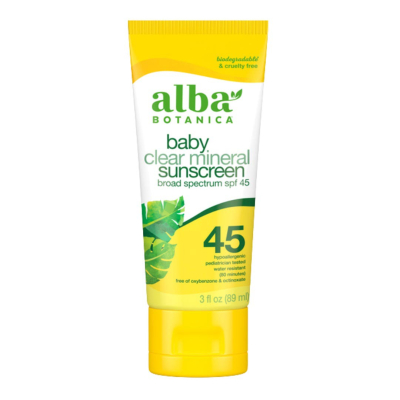 Alba Botanica Baby Mineral Sunscreen Broad Spectrum, SPF 45