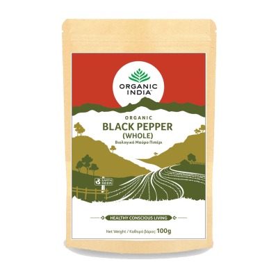 Organic India, Black Pepper 100g / Μαύρο πιπέρι 100γρ