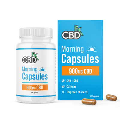 CBDfx, Organic CBD+CBG, Vegan Morning Capsules| Herbalista