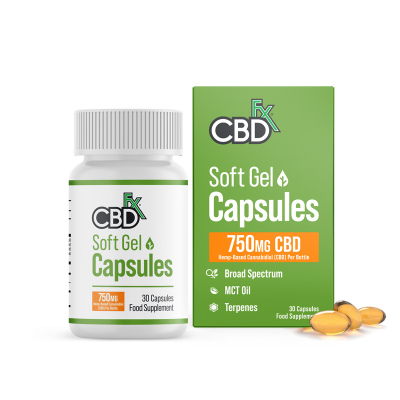 CBDfx, Organic Gel Capsules, 750mg, 30 Capsules | Herbalista