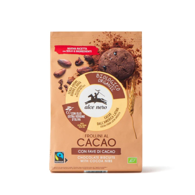 Alce Nero, BIO Chocolate Biscuits with Cacao Nibs 250g
