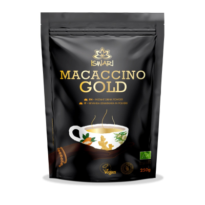 Iswari, BIO Macaccino Gold, Gluten Free, 250g / Στιγμιαίο ρόφημα Μακατσίνο Χρυσό, 250γρ.