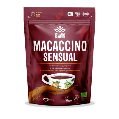 Iswari, BIO Macaccino Sensual, Gluten Free, 250g / Αρωματικό ρόφημα Μακατσίνο, 250γρ.