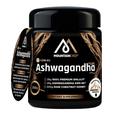 MountainDrop, Shilajit 25g Blend with Ashwagandha + Raw Chestnut Honey, 350g