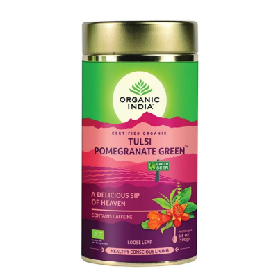 Organic India, Tulsi Pomegranate Green Loose leaf 100g Tin