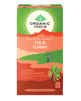 Organic India, Τσάι Tummy Με Τούλσι, Χωρίς Καφεΐνη, 25 Φακελάκια 