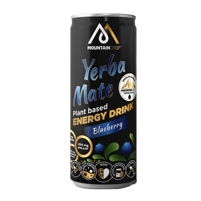 MountainDrop, Yerba Mate Blueberry Herbal Energy Drink Blend with Magnesium & Shilajit, 330ml 