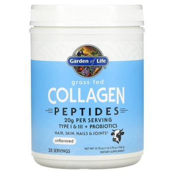 Garden of Life, Grass Fed Collagen Peptides Powder, Unflavored, 560g