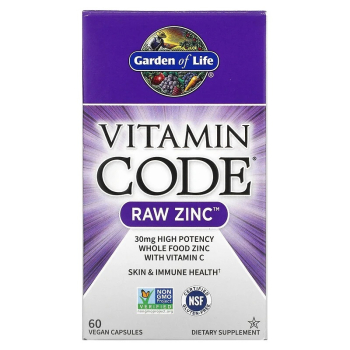 Garden of Life | Vitamin Code | RAW Zinc | 60 Vegan Capsules