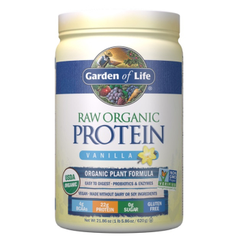Garden of Life, Raw Organic Vegan Protein, Vanilla, 620g /  Ακατέργαστη Βιολογική Βίγκαν Πρωτεΐνη με γεύση Βανίλια, 620γρ