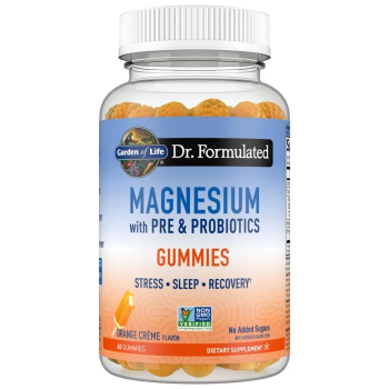Garden of Life, Magnesium with Pre & Probiotics Gummies, Orange Creme, 60 Gummies