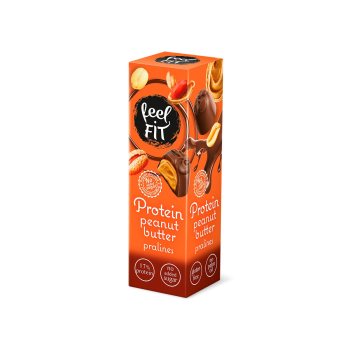 Feel FIT Protein Peanut Butter Pralines, No Added Sugar, Gluten Free, 33g / Μπουκιές από Πραλίνα & Φυστικοβούτυρο, Χωρίς Πρόσθετη Ζάχαρη, Χωρίς Γλουτένη 33γρ