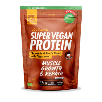 Iswari, BIO Super Vegan Protein, Chocolate & Lions Mane, Gluten Free, 400g