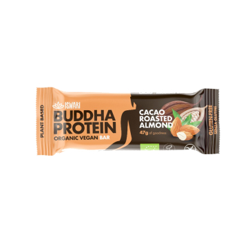 Iswari, BIO Buddha Vegan Protein Bar, Cacao & Roasted Almond, Gluten Free, 47g