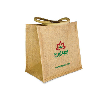 Iswari, Natural & Reusable Jute Bag with logo / Φυσική & Επαναχρησιμοποιήσιμη τσάντα από γιούτα με λογότυπο Iswari