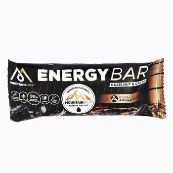 MountainDrop, Sugar Free Energy Bar Hazlenut Cacao with Ashwagandha & Shilajit, 45g
